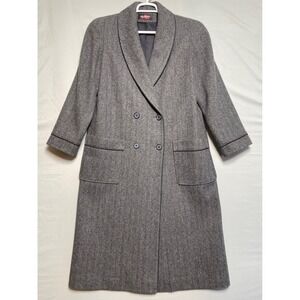 Alorna Womens Double Breasted Wool Blend Herringbone Trench Coat‎ Made in USA